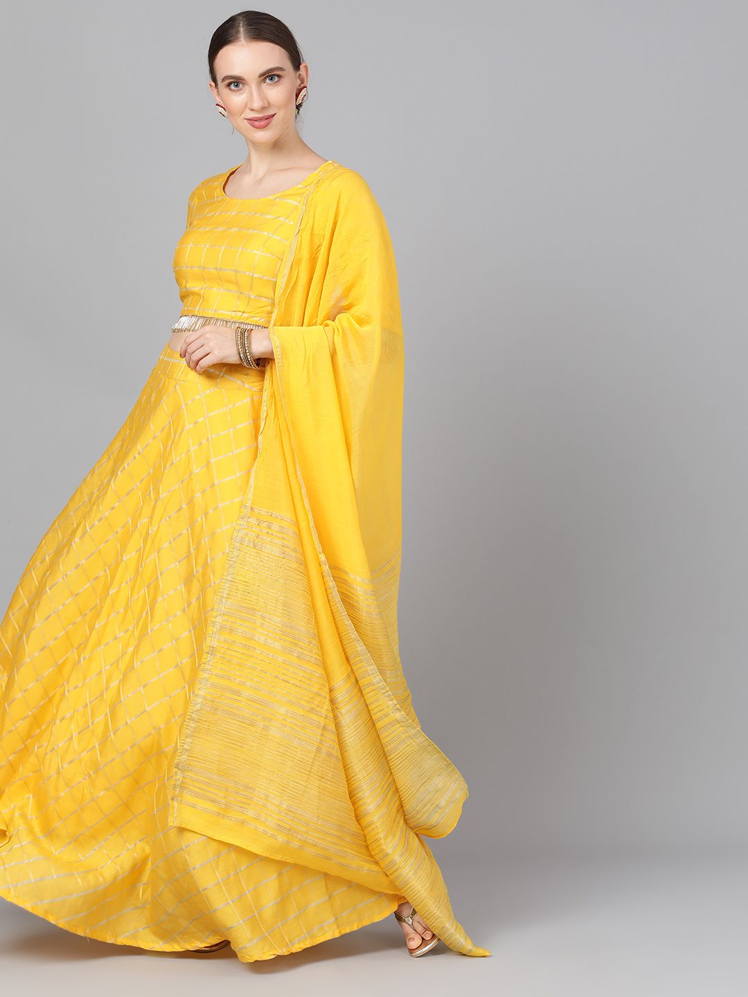 Yellow Chanderi Lehenga - DWEEP SARA